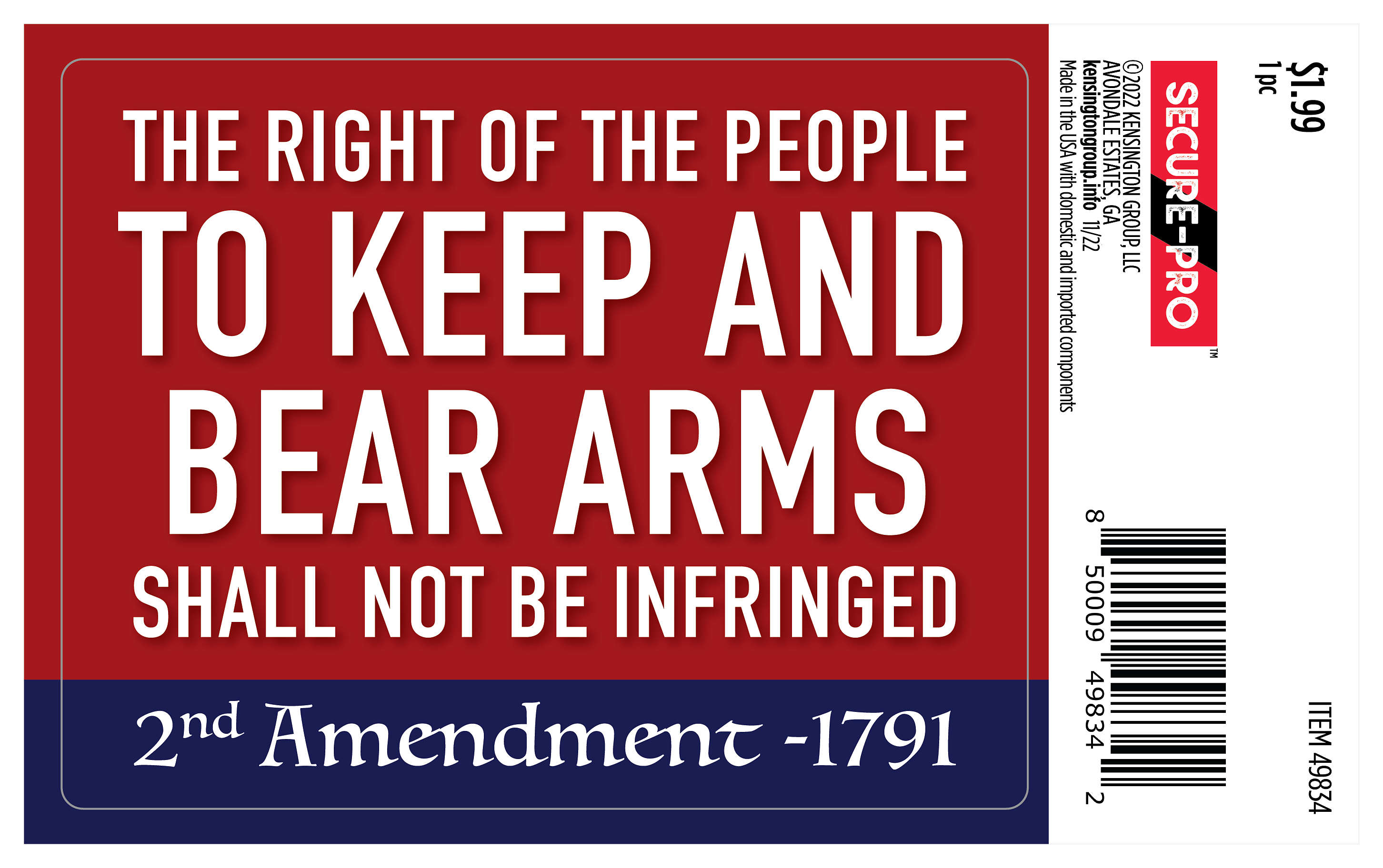 SecurePro To Keep and Bear Arms Sticker Cabela's